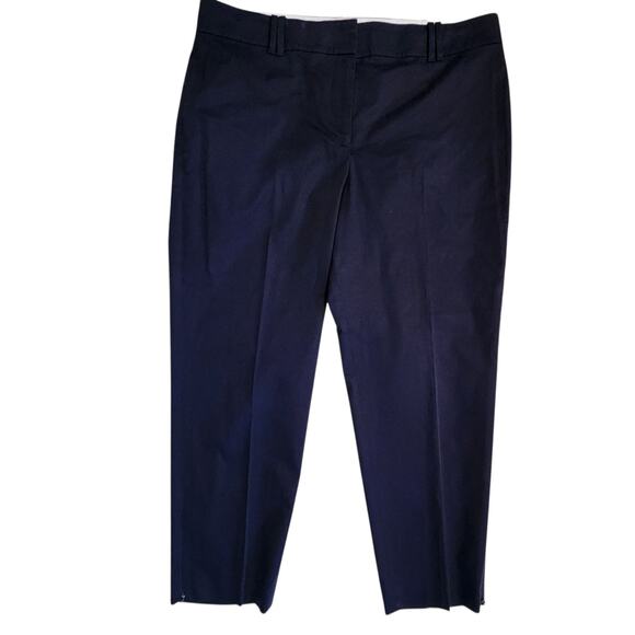 Ann Taylor Ankle Length Trouser Pants, zipper slits at ankles, dark blue sz 12 - Picture 1 of 12